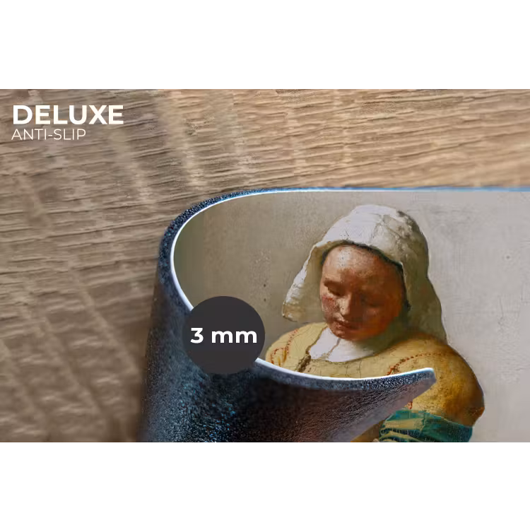 Melkmeisje - Goud - Quotes - Schilderij - Oude meesters Placemat vinyl groot -closeup