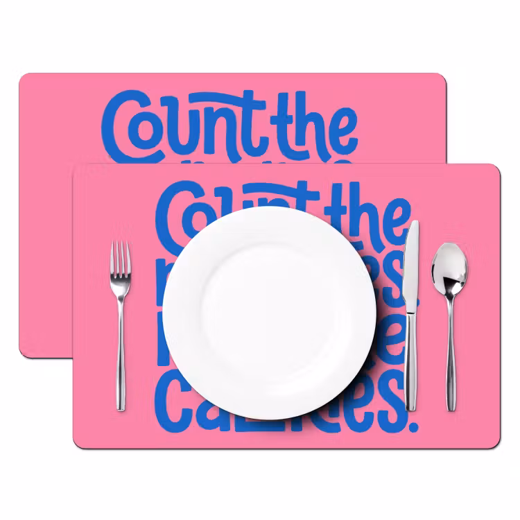 Memories - Roze - Blauw - Quote Placemat vinyl groot -zzsfeer2_Kitchenyeah-website