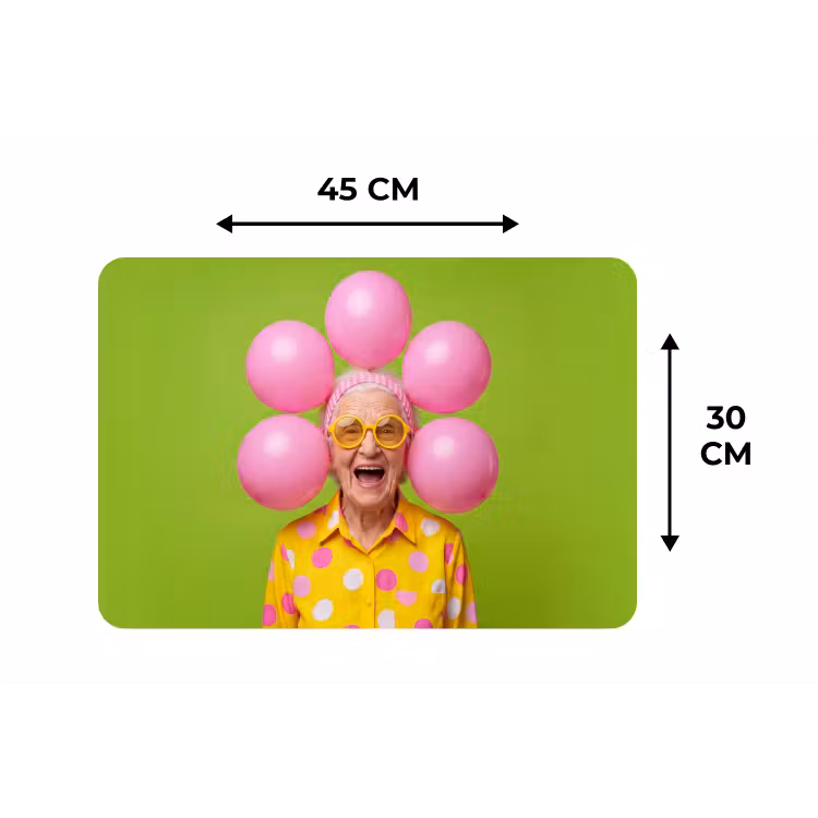 Mens - Ballonnen - Feest - Kleurrijk - Roze Placemat vinyl groot -specs