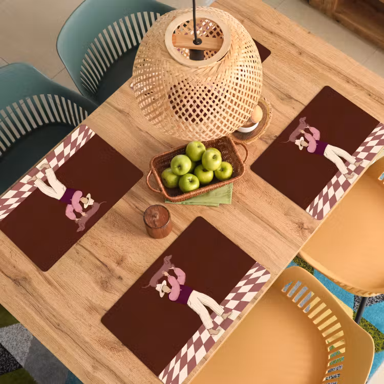 Mens - Hond - Dieren - Abstract - Roze Placemat vinyl groot -zzsfeer5_Kitchenyeah-website