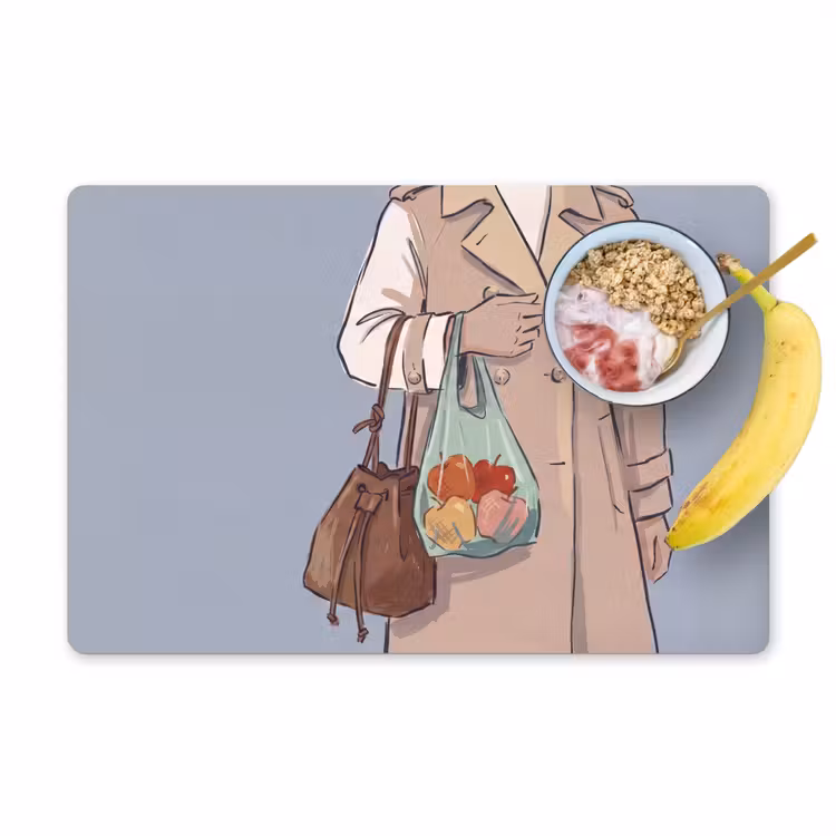 Mensen - Boodschappen - Stadsleven - Modern - Kleurrijk Placemat vinyl groot -zzzproduct_Kitchenyeah-website