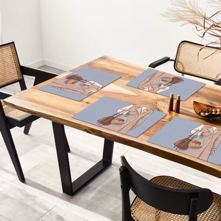 Mensen - Boodschappen - Stadsleven - Modern - Kleurrijk Placemat vinyl groot -zzsfeer4_Kitchenyeah-website