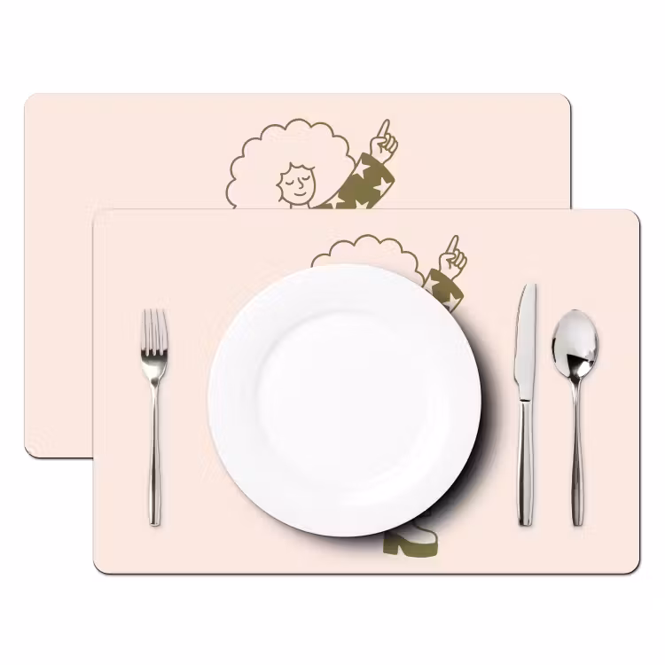 Mensen - Dansend - Feest - Vintage - Groen Placemat vinyl groot -zzsfeer2_Kitchenyeah-website