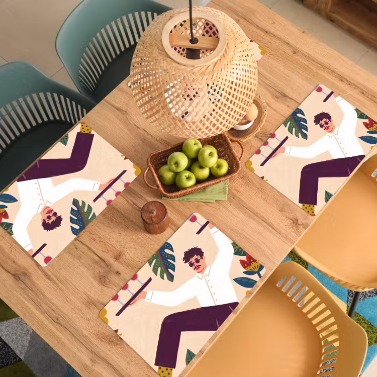 Mensen - Dienblad - Eten - Modern - Kleurrijk Placemat vinyl groot -zzsfeer5_Kitchenyeah-website