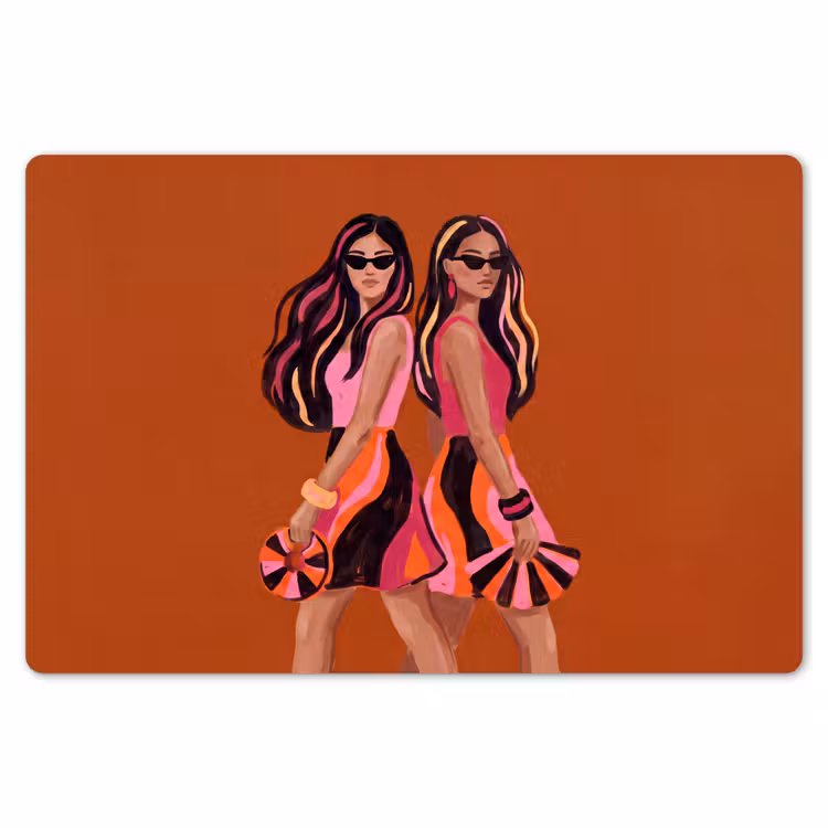 Mensen - Duo - Mode - Illustratie - Kleurrijk Placemat vinyl groot -zzsfeer1_Kitchenyeah-website