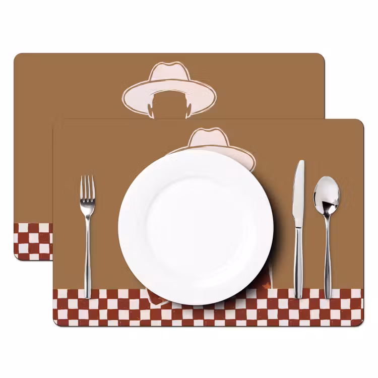 Mensen - Hoed - Cocktail - Abstract - Modern Placemat vinyl groot -zzsfeer2_Kitchenyeah-website