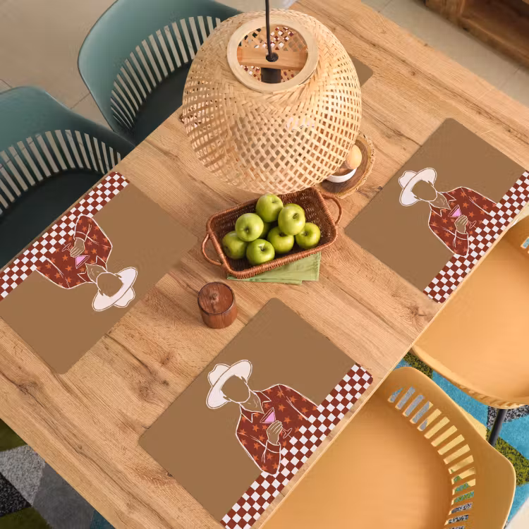 Mensen - Hoed - Cocktail - Abstract - Modern Placemat vinyl groot -zzsfeer5_Kitchenyeah-website