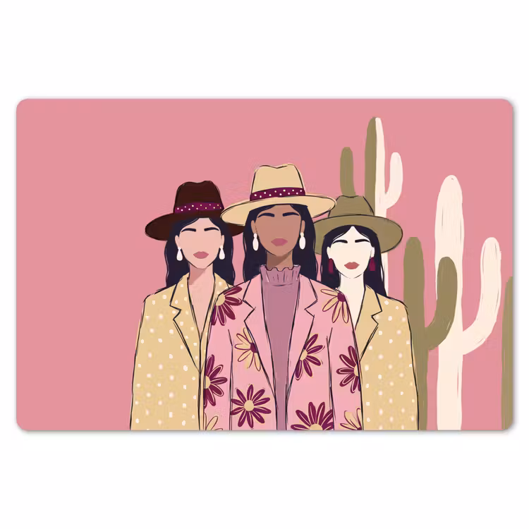 Mensen - Hoeden - Abstract - Roze - Portret Placemat vinyl groot -zzsfeer1_Kitchenyeah-website
