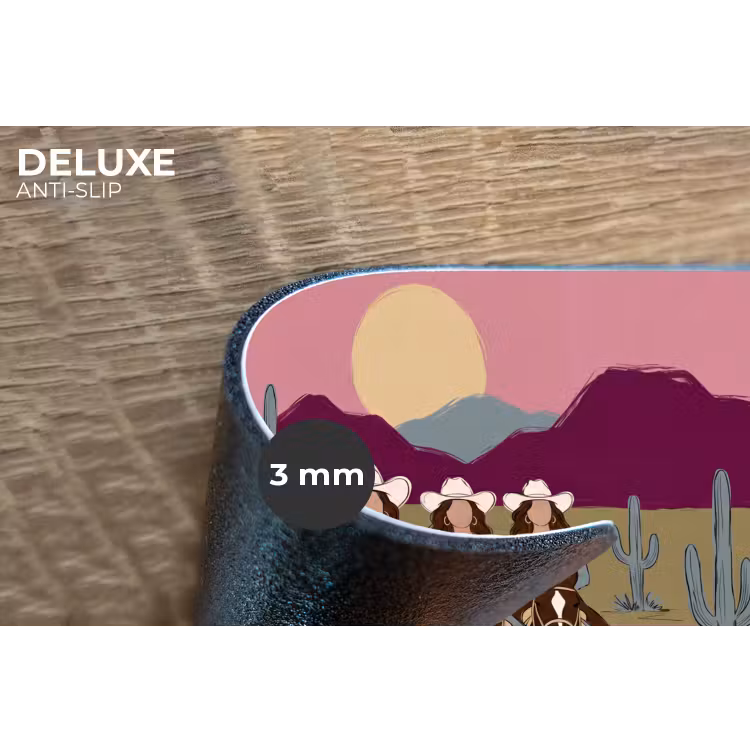 Mensen - Paard - Woestijn - Abstract - Roze Placemat vinyl groot -closeup