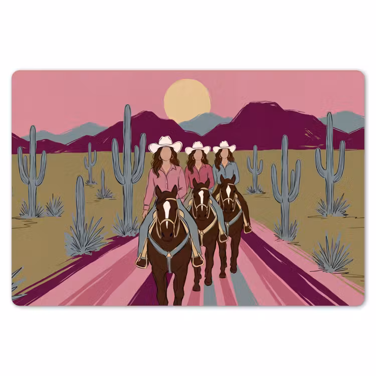 Mensen - Paard - Woestijn - Abstract - Roze Placemat vinyl groot -zzsfeer1_Kitchenyeah-website
