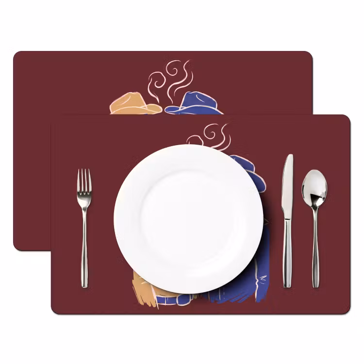Mensen - Profiel - Sigaret - Abstract - Kunst Placemat vinyl groot -zzsfeer2_Kitchenyeah-website