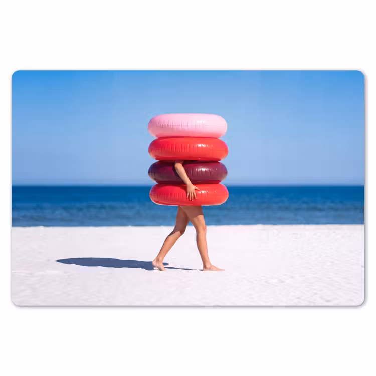 Mensen - Strand - Zomer - Recreatie - Kleurrijk Placemat vinyl groot -zzsfeer1_Kitchenyeah-website
