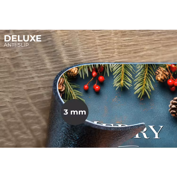Merry Christmas - Blauw - Kerst - Winter Placemat vinyl groot -closeup