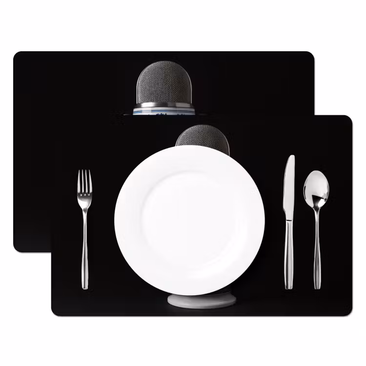 Microfoon - Delfts blauw - Muziek Placemat vinyl groot -zzsfeer2_Kitchenyeah-website