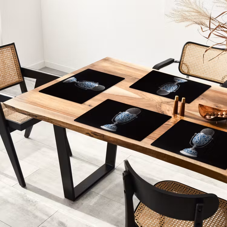Microfoon - Delfts blauw - Muziek Placemat vinyl groot -zzsfeer4_Kitchenyeah-website