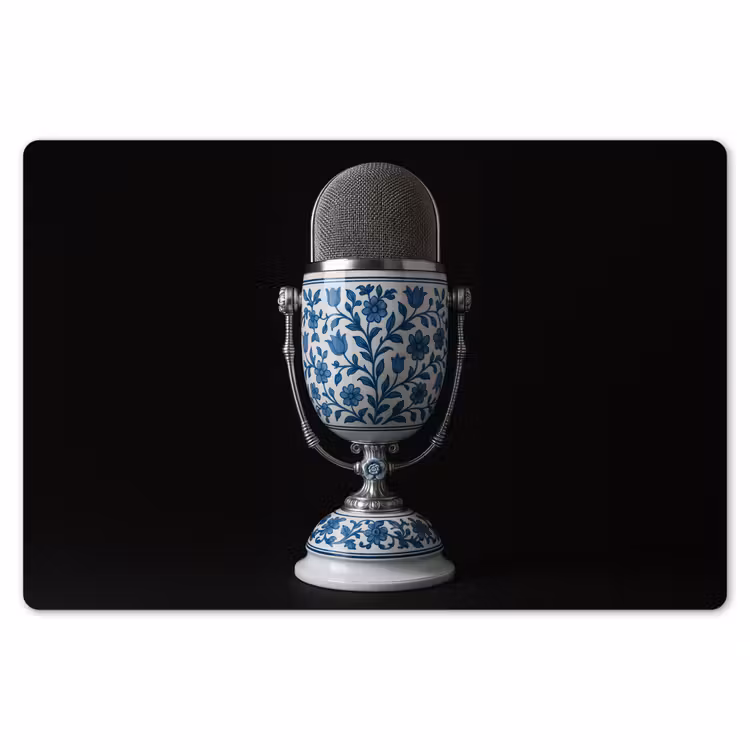 Microfoon - Delfts blauw - Muziek Placemat vinyl groot -zzsfeer1_Kitchenyeah-website