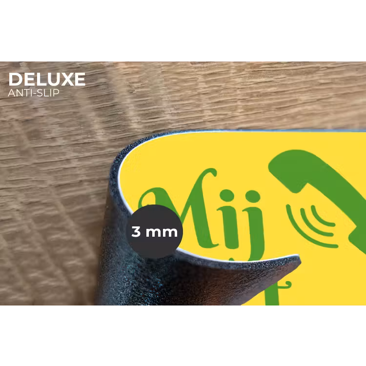Mij niet bellen - Telefoon - Geel Placemat vinyl groot -closeup