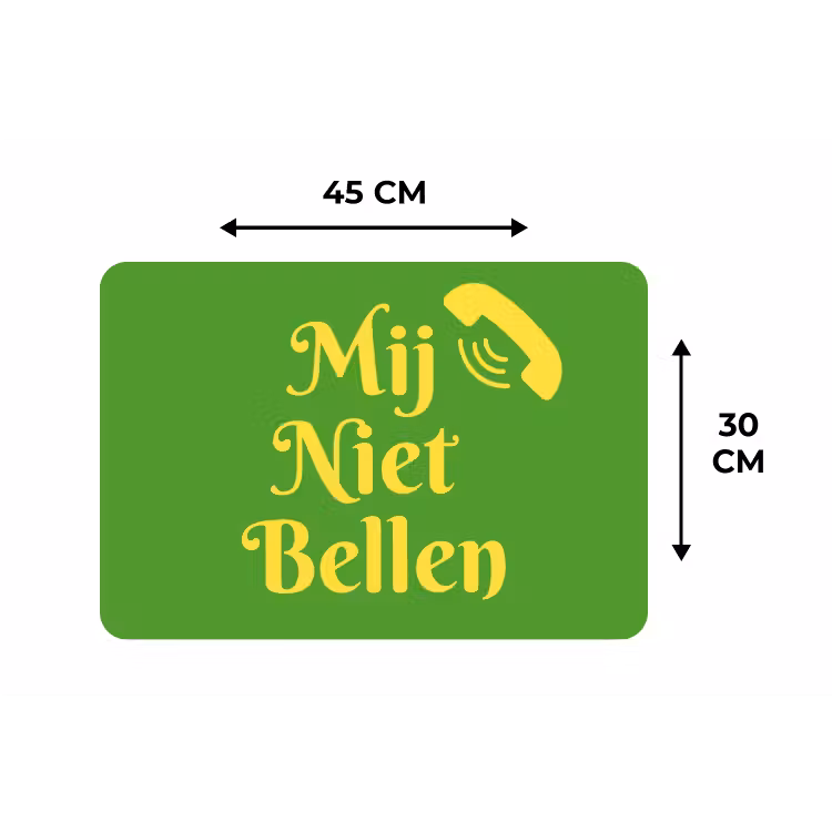 Mij niet bellen - Telefoon - Groen Placemat vinyl groot -specs