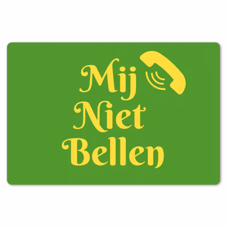 Mij niet bellen - Telefoon - Groen Placemat vinyl groot -zzsfeer1_Kitchenyeah-website