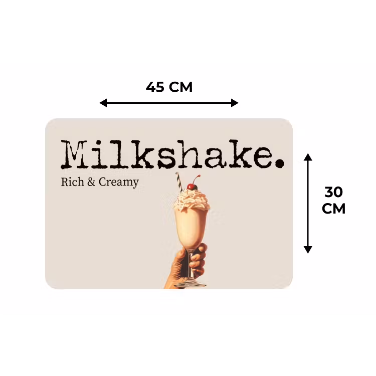Milkshake - Kers - Rietje Placemat vinyl groot -specs
