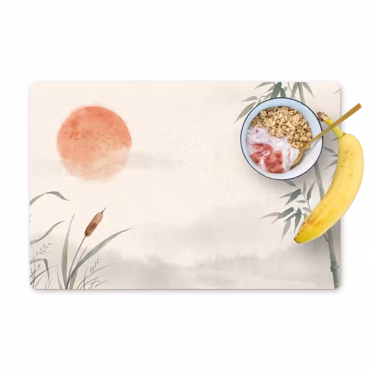 Minimalistisch - Bamboe - Groen Placemat vinyl groot -zzzproduct_Kitchenyeah-website
