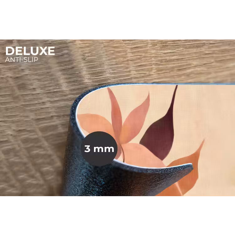 Minimalistisch - Bloem - Bladeren - Beige Placemat vinyl groot -closeup