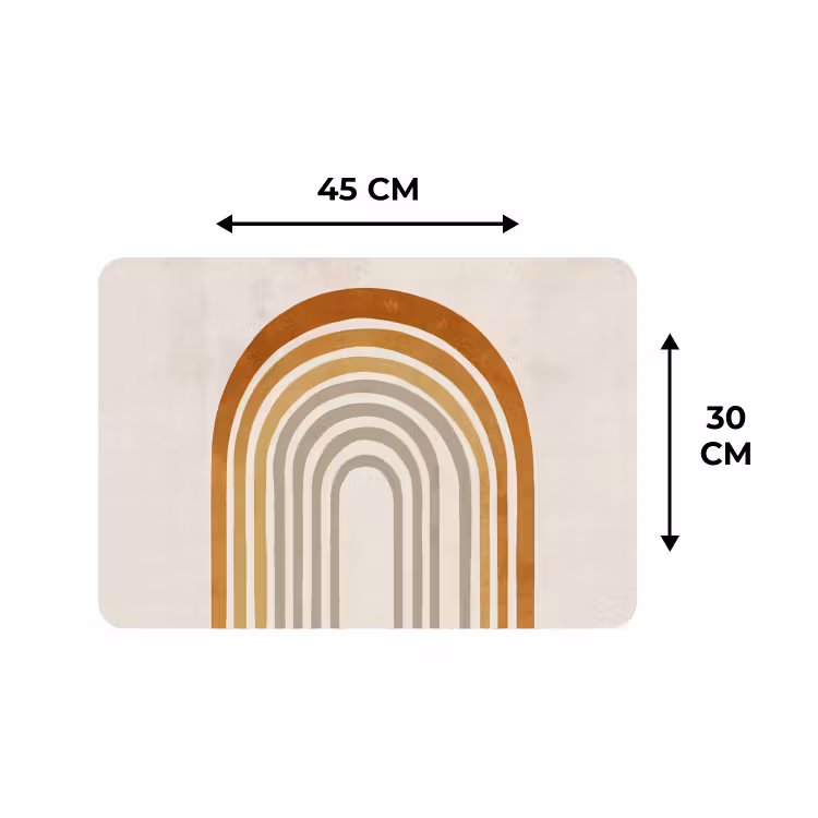 Minimalistisch - Boog - Lijnen - Beige Placemat vinyl groot -specs