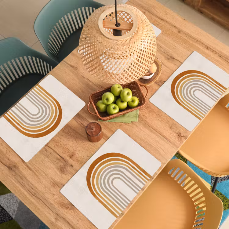 Minimalistisch - Boog - Lijnen - Beige Placemat vinyl groot -zzsfeer5_Kitchenyeah-website