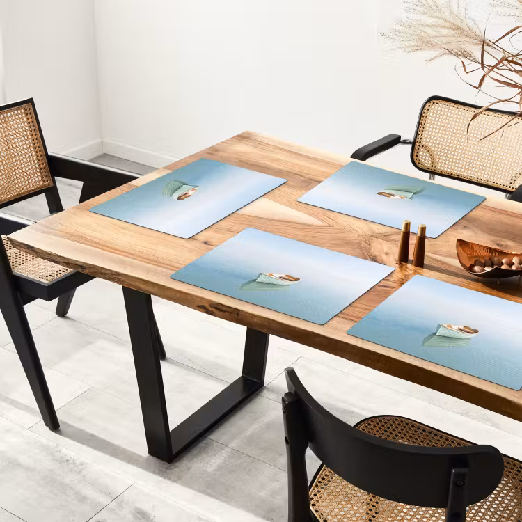 Minimalistisch - Boot - Zee Placemat vinyl groot -zzsfeer4_Kitchenyeah-website