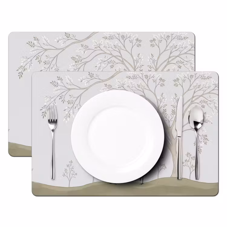 Minimalistisch - Kraanvogels - Blauw Placemat vinyl groot -zzsfeer2_Kitchenyeah-website
