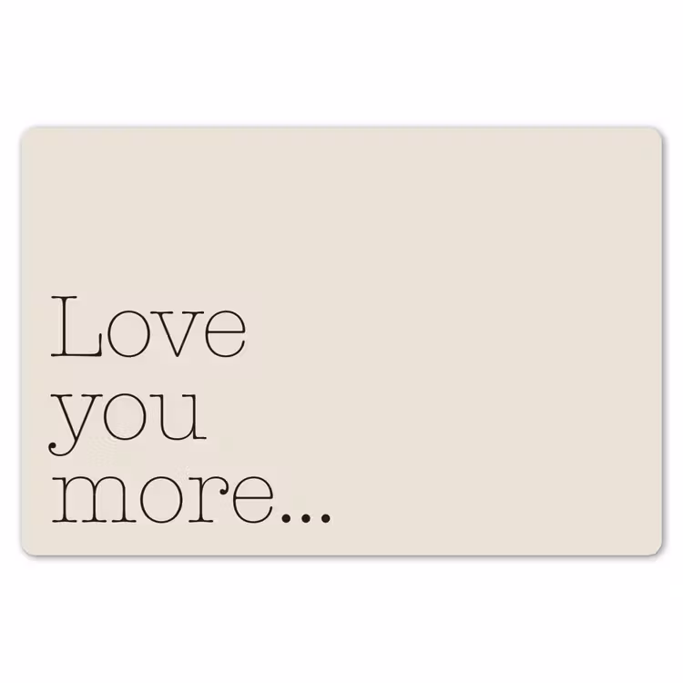 Minimalistisch - Love - Beige Placemat vinyl groot -zzsfeer1_Kitchenyeah-website