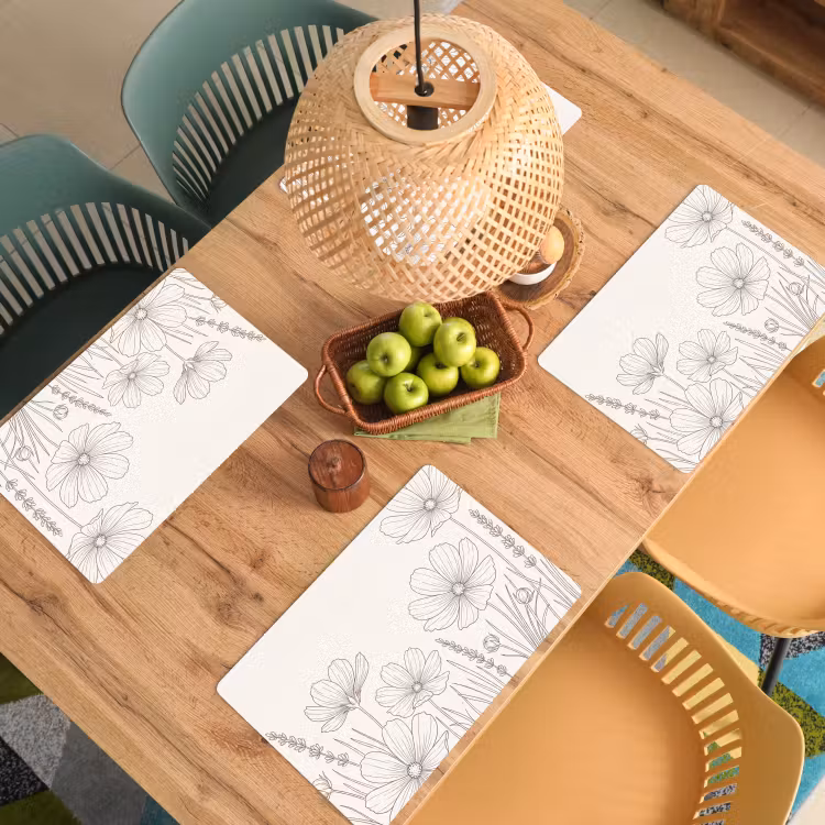 Minimalistisch - Modern - Bloemen - Beige Placemat vinyl groot -zzsfeer5_Kitchenyeah-website