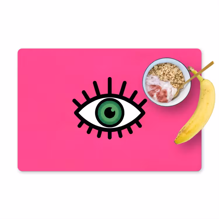 Minimalistisch - Oog - Roze Placemat vinyl groot -zzzproduct_Kitchenyeah-website