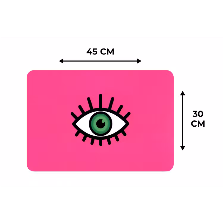 Minimalistisch - Oog - Roze Placemat vinyl groot -specs