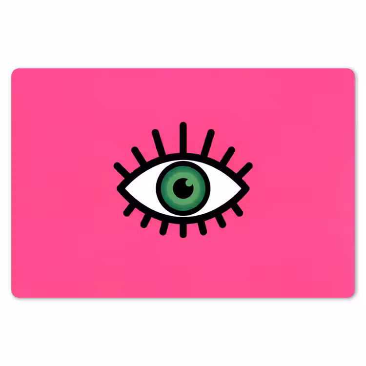 Minimalistisch - Oog - Roze Placemat vinyl groot -zzsfeer1_Kitchenyeah-website