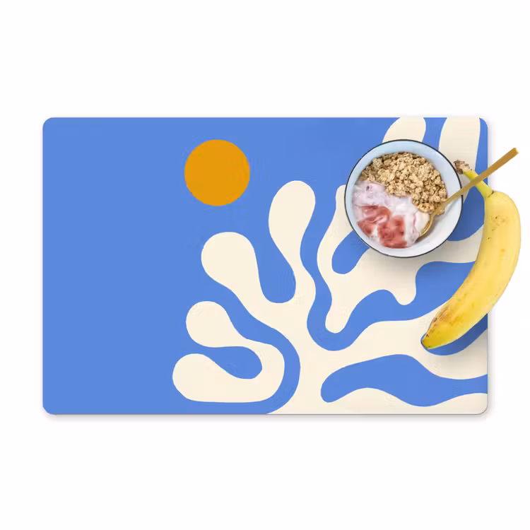 Minimalistisch - Organisch patroon - Blauw Placemat vinyl groot -zzzproduct_Kitchenyeah-website