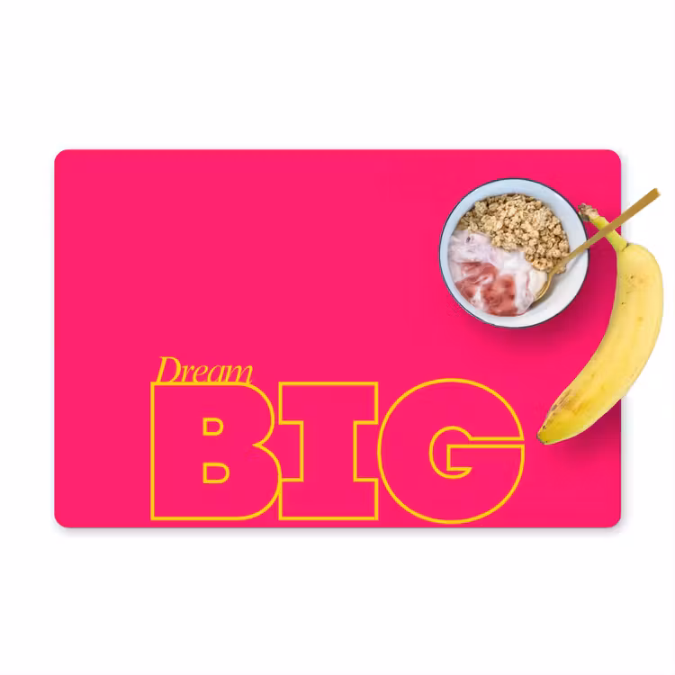 Minimalistisch - Roze - Dream big - Grafisch Placemat vinyl groot -zzzproduct_Kitchenyeah-website
