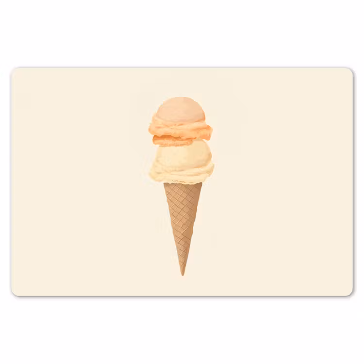 Minimalistisch - Schepijs - Hoorntje - Beige Placemat vinyl groot -zzsfeer1_Kitchenyeah-website