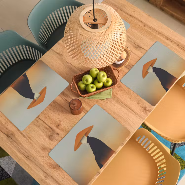 Minimalistisch - Silhouet - Oranje Placemat vinyl groot -zzsfeer5_Kitchenyeah-website