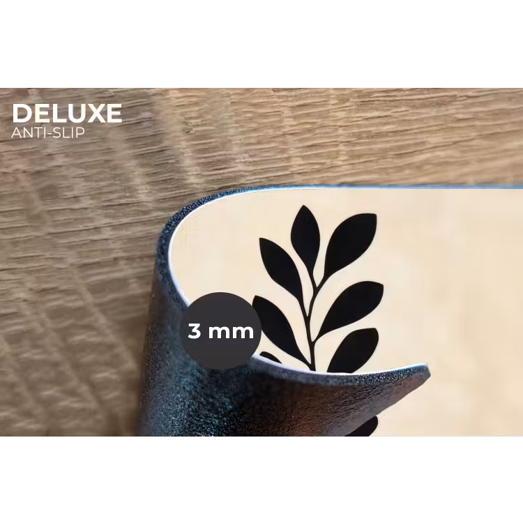 Minimalistisch - Tak - Bladeren - Zwart Placemat vinyl groot -closeup
