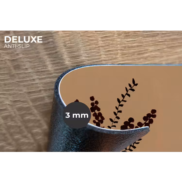 Minimalistisch - Vaas - Bloemen - Bruin Placemat vinyl groot -closeup