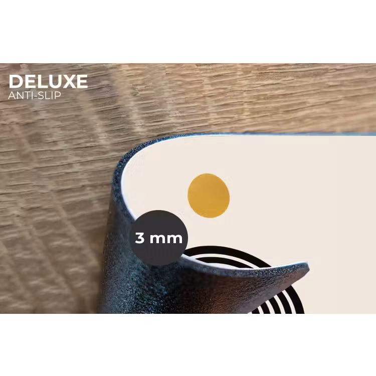 Minimalistisch - Zwarte boog - Gouden cirkel Placemat vinyl groot -closeup
