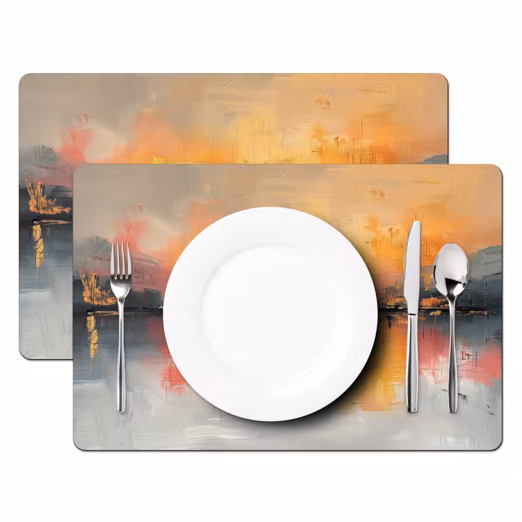 Modern - Abstract - Goud - Roze Placemat vinyl groot -zzsfeer2_Kitchenyeah-website