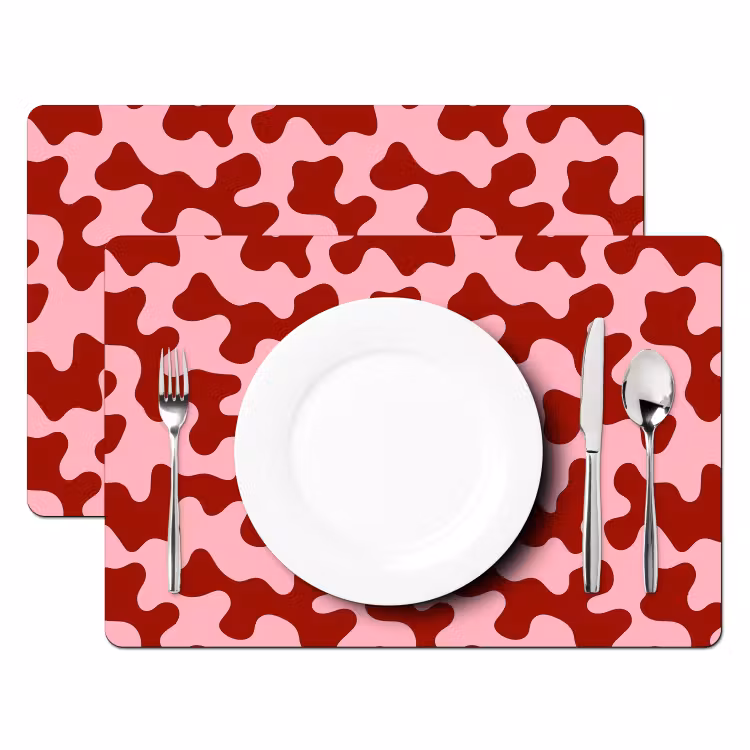 Modern - Abstract - Rood Placemat vinyl groot 368 -zzsfeer2_Kitchenyeah-website
