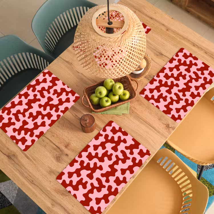 Modern - Abstract - Rood Placemat vinyl groot 368 -zzsfeer5_Kitchenyeah-website