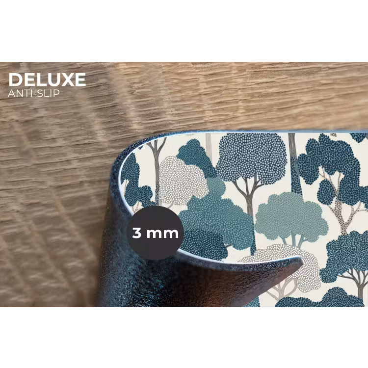 Modern - Bomen - Bos - Patroon - Blauw Placemat vinyl groot 368 -closeup