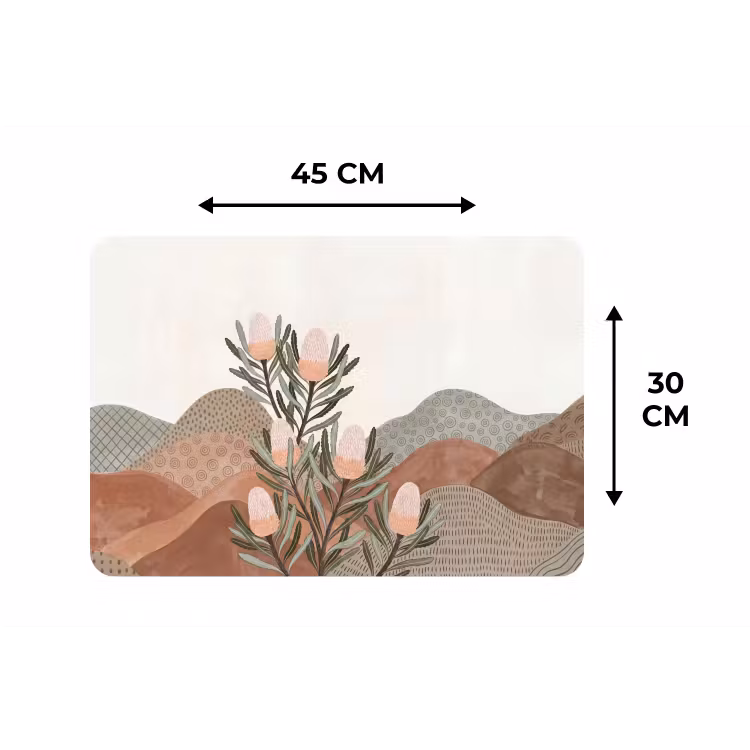 Modern - Heuvels - Terracotta Placemat vinyl groot -specs