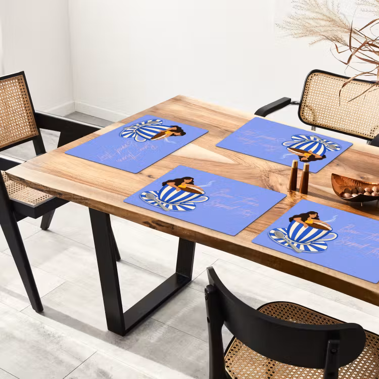 Mok - Koffie - Vrouw - Paars Placemat vinyl groot -zzsfeer4_Kitchenyeah-website