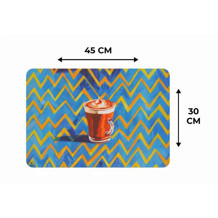 Mok - Koffie - Zigzag - Slagroom Placemat vinyl groot -specs