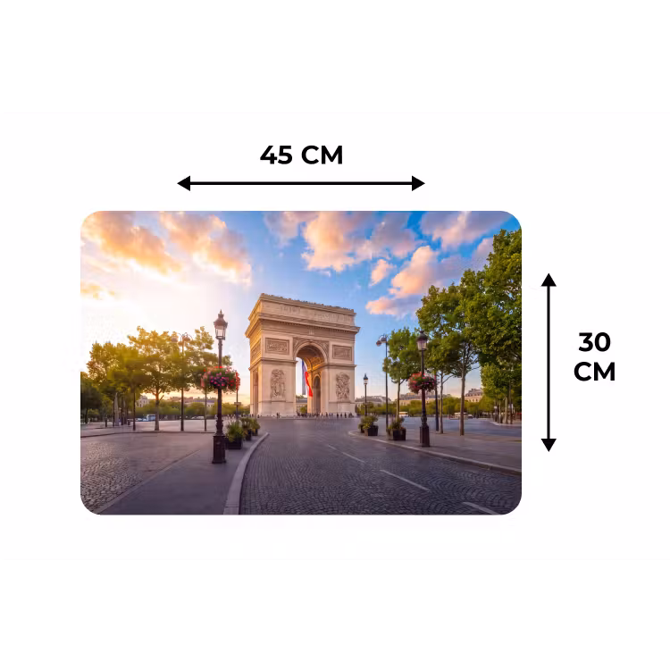 Monument - Parijs - Zonsondergang - Architectuur - Goud Placemat vinyl groot -specs